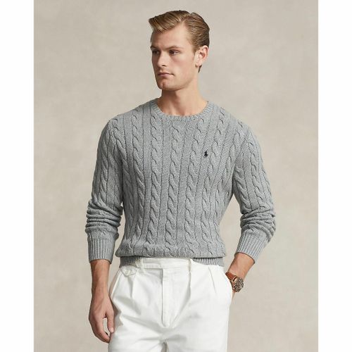 Pull Scollo Rotondo In Maglia Di Cotone A Trecce Uomo Taglie XXL - polo ralph lauren - Modalova