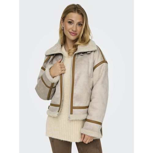 Giubbotto In Similpelle, Collo Sherpa Donna Taglie M - only - Modalova