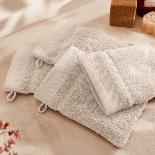 Confezione Da 4 Guanti Da Toilette Cotone Pettinato 600g/m2, K Taglie 15 x 21 cm - la redoute interieurs - Modalova