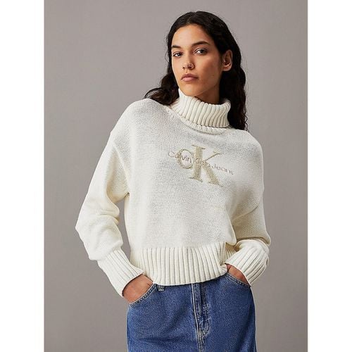 Maglione Collo A Dolcevita Maniche Lunghe, Logo Ck - calvin klein jeans - Modalova