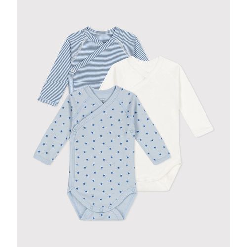 Confezione da 3 body incrociati a maniche lunghe - PETIT BATEAU - Modalova