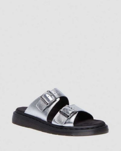 Josef Metallic Leder Slide Sandalen in , Größe: 48 - Dr. martens - Modalova