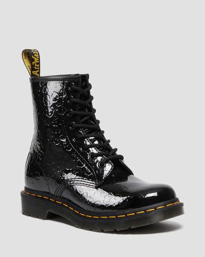 Lack Mit Leopardenprägung Stiefel, Damen Leder , in /, Größe: 38 - Dr. martens - Modalova