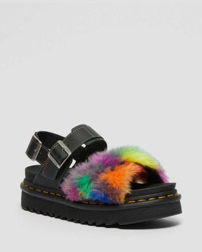 Voss II Flauschige Kunstpelzsandalen Mit Lederriemen in , Größe: 43 - Dr. martens - Modalova