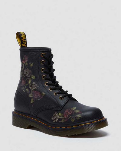 Decayed Roses Leder Stiefel in , Größe: 36 - Dr. martens - Modalova