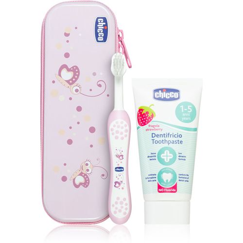 Always Smiling 12m+ Set de cuidado dental para niños Pink No Fluoride 1 ud - Chicco - Modalova