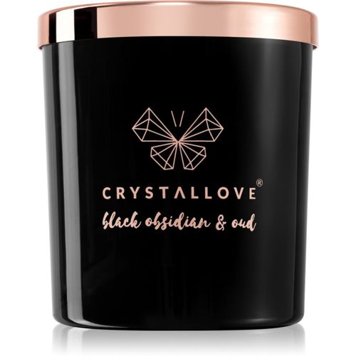 Crystalized Scented Candle Black Obsidian & Oud candela profumata 220 g - Crystallove - Modalova