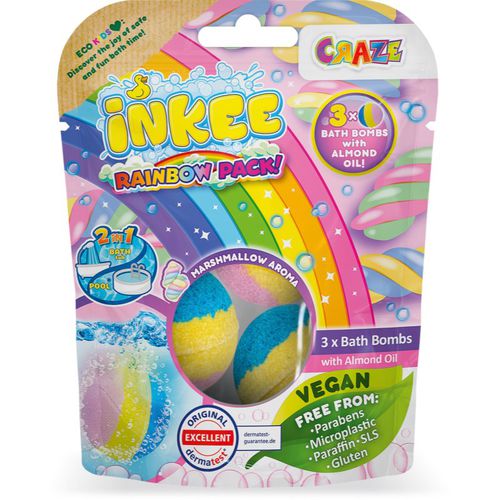 INKEE Rainbow Multipack bombe da bagno effervescenti con olio di mandorle 3 pz - Craze - Modalova