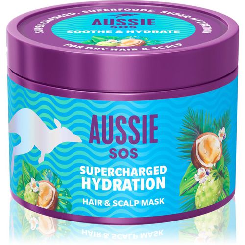 SOS Supercharged Hydration beruhigende feuchtigkeitsspendende Maske für Haare und Kopfhaut 500 ml - Aussie - Modalova