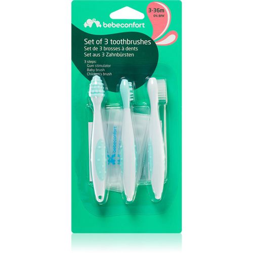 Set of 3 Toothbrushes spazzolino da denti per bambini 3-36 m 3 pz - Bebeconfort - Modalova