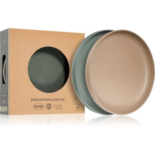 Tiny Bio Dinner Plate Set piatto Olive/Mocca 0m+ 2 pz - Dantoy - Modalova