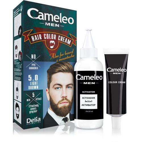 Cameleo Men Haarfarbe Farbton 5.0 Light Brown 30 ml - Delia Cosmetics - Modalova