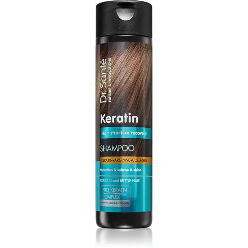 Keratin champú hidratante y regenerador para cabello quebradizo sin brillo 250 ml - Dr. Santé - Modalova