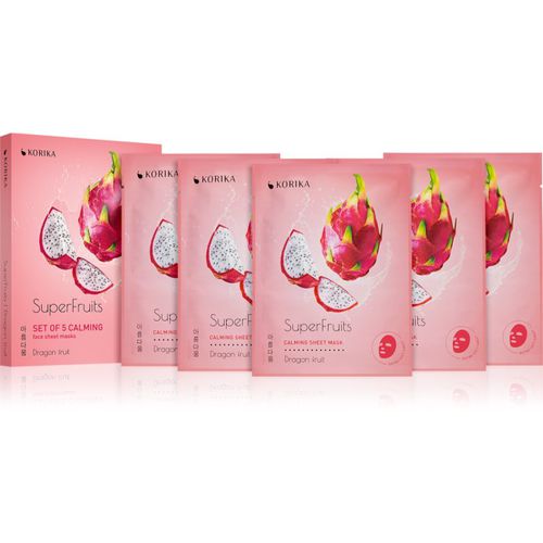 SuperFruits Dragon Fruit - Set of 5 Calming Face Sheet Masks lote de mascarillas en oferta con efectos calmantes Dragon fruit - KORIKA - Modalova