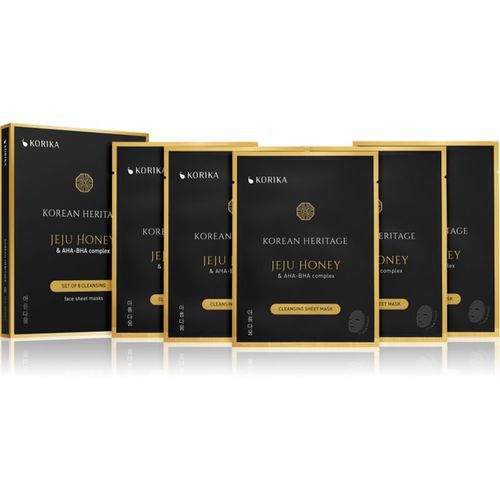 Korean Heritage Set of 5 Cleansing Face Sheet Masks maschera per il viso a prezzo ridotto Jeju honey & AHA - BHA complex sheet mask(per una pul - KORIKA - Modalova