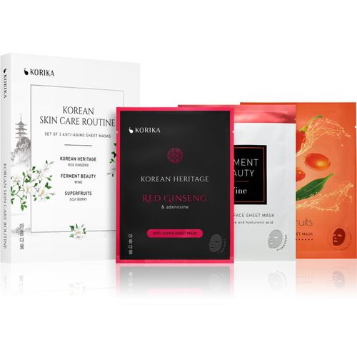 KOREAN SKIN CARE ROUTINE SET OF 3 ANTI-AGING SHEET MASKS set (antirughe) - KORIKA - Modalova