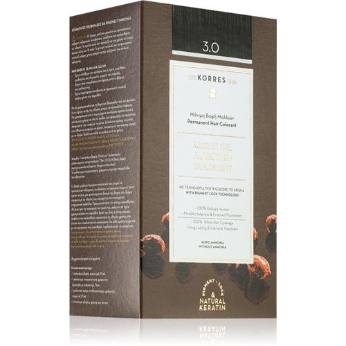 Argan Oil tinte permanente para cabello con aceite de argán tono 3.0 Dark Brown 50 ml - Korres - Modalova