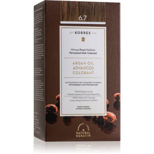 Argan Oil tinta permanente per capelli con olio di argan colore 6.7 Cocoa 50 ml - Korres - Modalova