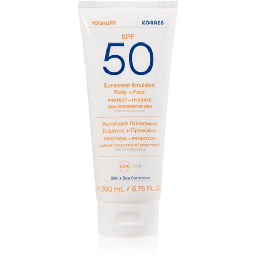 Yoghurt emulsión solar con efecto humectante SPF 50 200 ml - Korres - Modalova