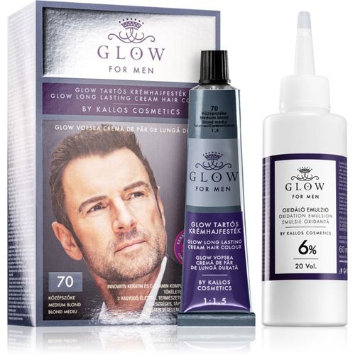 Glow For Men tinte permanente para cabello para hombre tono 70 Medium Blond 100 ml - Kallos - Modalova