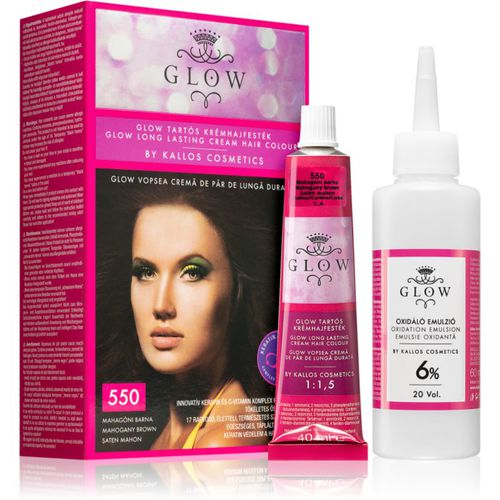 Glow tinta permanente per capelli colore 550 Mahogany Brown 100 ml - Kallos - Modalova