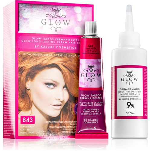 Glow tinta permanente per capelli colore 843 Coral Red 100 ml - Kallos - Modalova