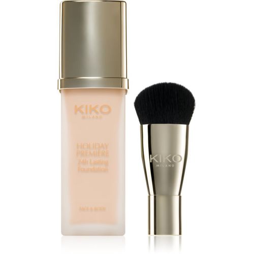 Holiday Première 24h Lasting Foundation maquillaje líquido resistente al agua con pincel tono 01 Porcelain 28 ml - KIKO Milano - Modalova