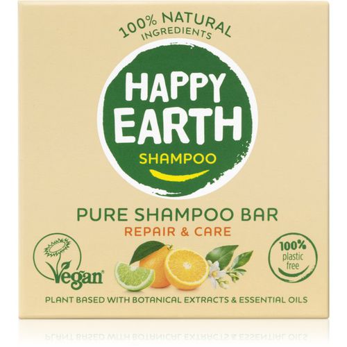 Natural Shampoo Bar Dry & Damaged hair Shampoo solido per capelli rovinati e secchi 70 g - Happy Earth - Modalova