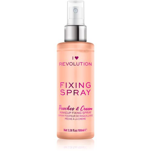 Fixing Spray fijador de maquillaje en spray con aroma Peaches & Cream 100 ml - I Heart Revolution - Modalova