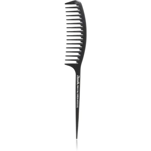 Carbon Fibre Fashion Comb with a long tail and wavy frame pettine per capelli 21,5 x 3 cm - Janeke - Modalova