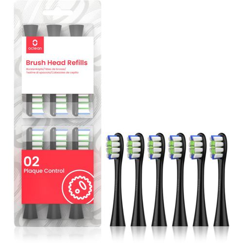 Brush Head Plaque Control testine di ricambio per spazzolino Black 6 pz - OClean - Modalova