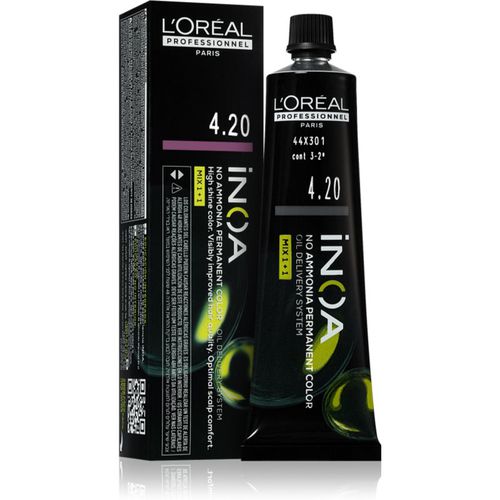 Inoa tinte permanente para cabello sin amoníaco tono 4.20 60 ml - L’Oréal Professionnel - Modalova