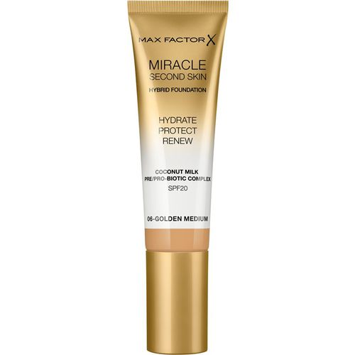 Miracle Second Skin fondotinta crema idratante SPF 20 colore 06 Golden Medium 30 ml - Max Factor - Modalova