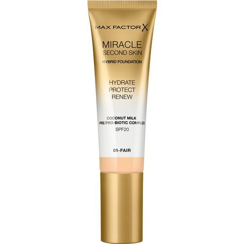 Miracle Second Skin fondotinta crema idratante SPF 20 colore 01 Fair 30 ml - Max Factor - Modalova