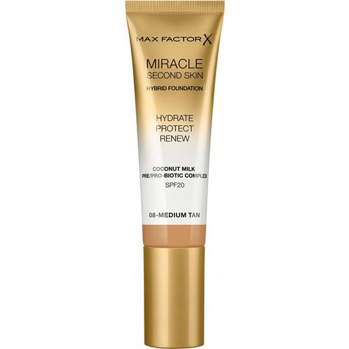 Miracle Second Skin fondotinta crema idratante SPF 20 colore 08 Medium Tan 30 ml - Max Factor - Modalova