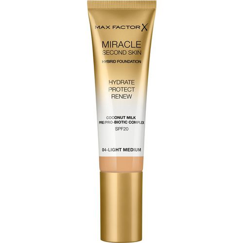 Miracle Second Skin fondotinta crema idratante SPF 20 colore 04 Light Medium 30 ml - Max Factor - Modalova