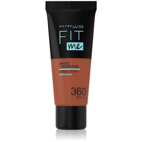 Fit Me! Matte+Poreless Mattierendes Make-up für die normale bis fettige Gesichtshaut Farbton 360 Mocha 30 ml - MAYBELLINE NEW YORK - Modalova