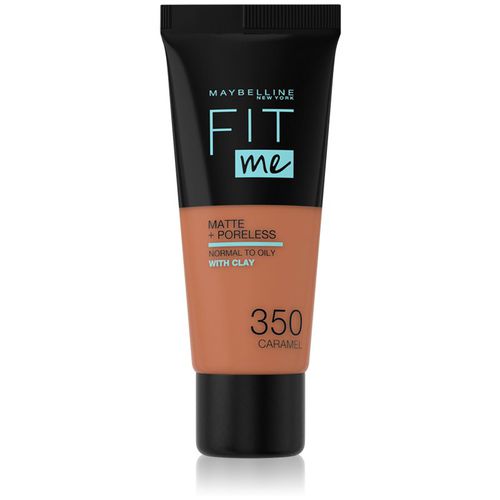 Fit Me! Matte+Poreless fondotinta matte per pelli normali e miste colore 350 Caramel 30 ml - Maybelline - Modalova