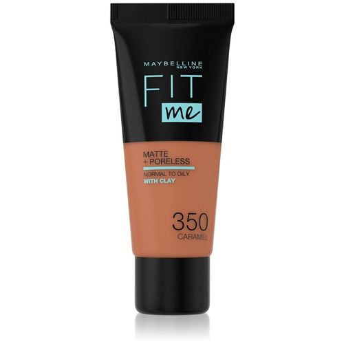 Fit Me! Matte+Poreless Mattierendes Make-up für die normale bis fettige Gesichtshaut Farbton 350 Caramel 30 ml - MAYBELLINE NEW YORK - Modalova