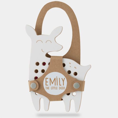 Big Wooden Lacing Toy Little Deer Emily juguete multiactividades 18 cm x 13 cm x 0,7 cm 1 ud - Milin - Modalova