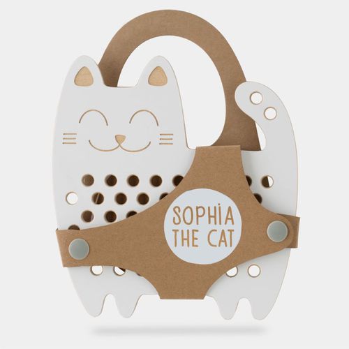 Big Wooden Lacing Toy Cat Sophia juguete multiactividades 17 cm x 16 cm x 0,7 cm 1 ud - Milin - Modalova