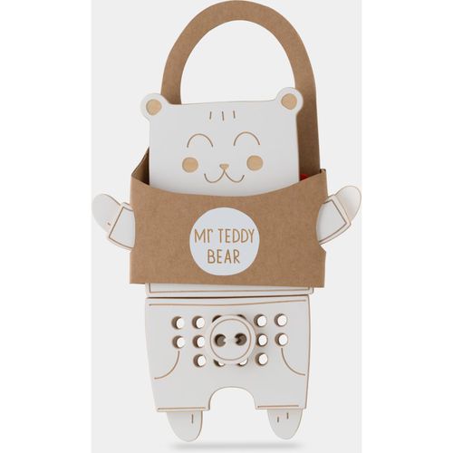 Wooden Lacing Toy Mr. Teddy attività giocattolo 22 cm x 17 cm x 0,7 cm 1 pz - Milin - Modalova