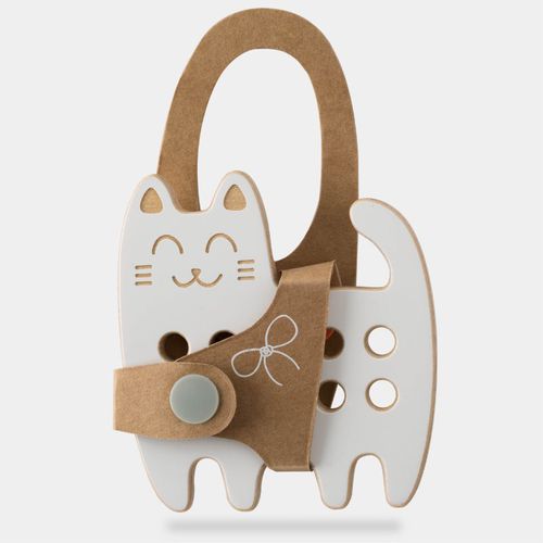 Small Wooden Lacing Toy Cat attività giocattolo 9 cm x 8,5 cm x 0,7 cm 1 pz - Milin - Modalova