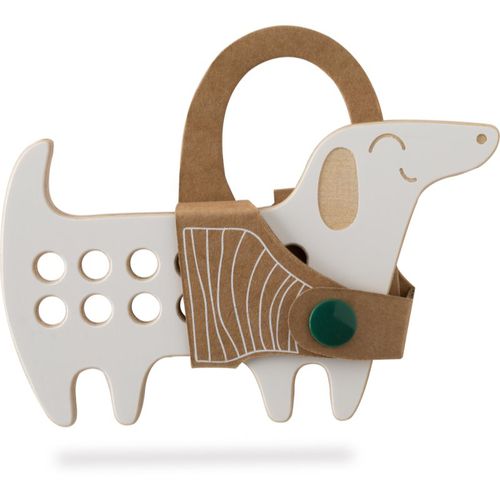 Small Wooden Lacing Toy Daschund juguete multiactividades 8 cm x 13 cm x 0,7 cm 1 ud - Milin - Modalova