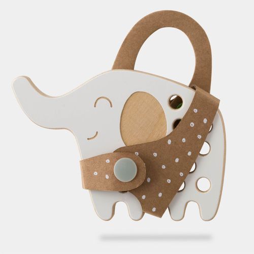 Small Wooden Lacing Toy Elephant juguete multiactividades 8,5 cm x 12,5 cm x 0,7 cm 1 ud - Milin - Modalova