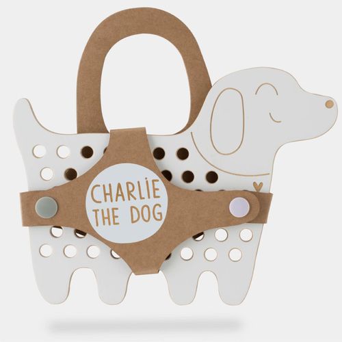 Big Wooden Lacing Toy Dog Charlie attività giocattolo 15 cm x 20 cm x 0,7 cm 1 pz - Milin - Modalova