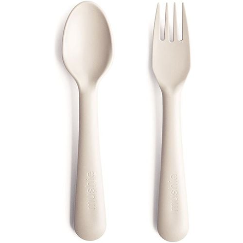 Fork and Spoon Set posate Ivory 2 pz - Mushie - Modalova