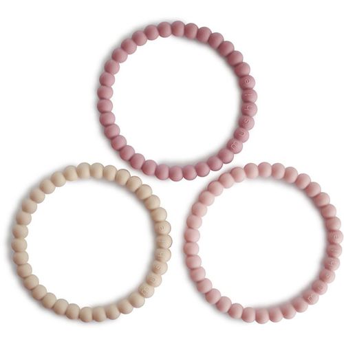 Pearl Teething Bracelet dentaruolo Linen-Peony-Pale-Pink 3 pz - Mushie - Modalova