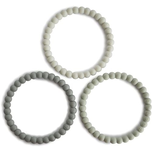 Pearl Teething Bracelet dentaruolo Green Tea/Cool Gray/Sea Salt 3 pz - Mushie - Modalova