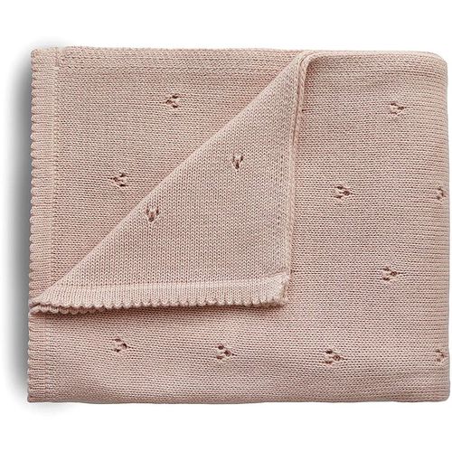 Knitted Pointelle Baby Blanket manta de punto para niños Blush 80 x 100cm 1 ud - Mushie - Modalova